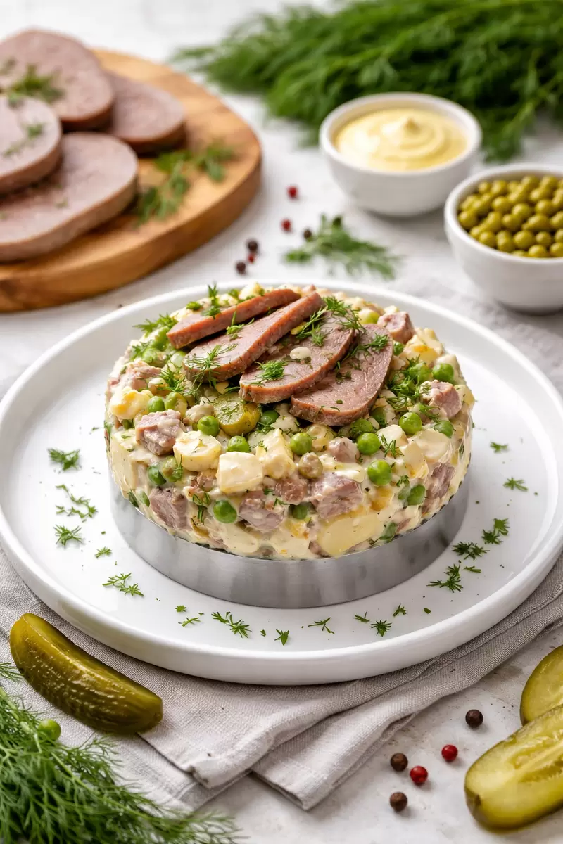 Салат с говяжьим языком, который станет звездой вашего стола